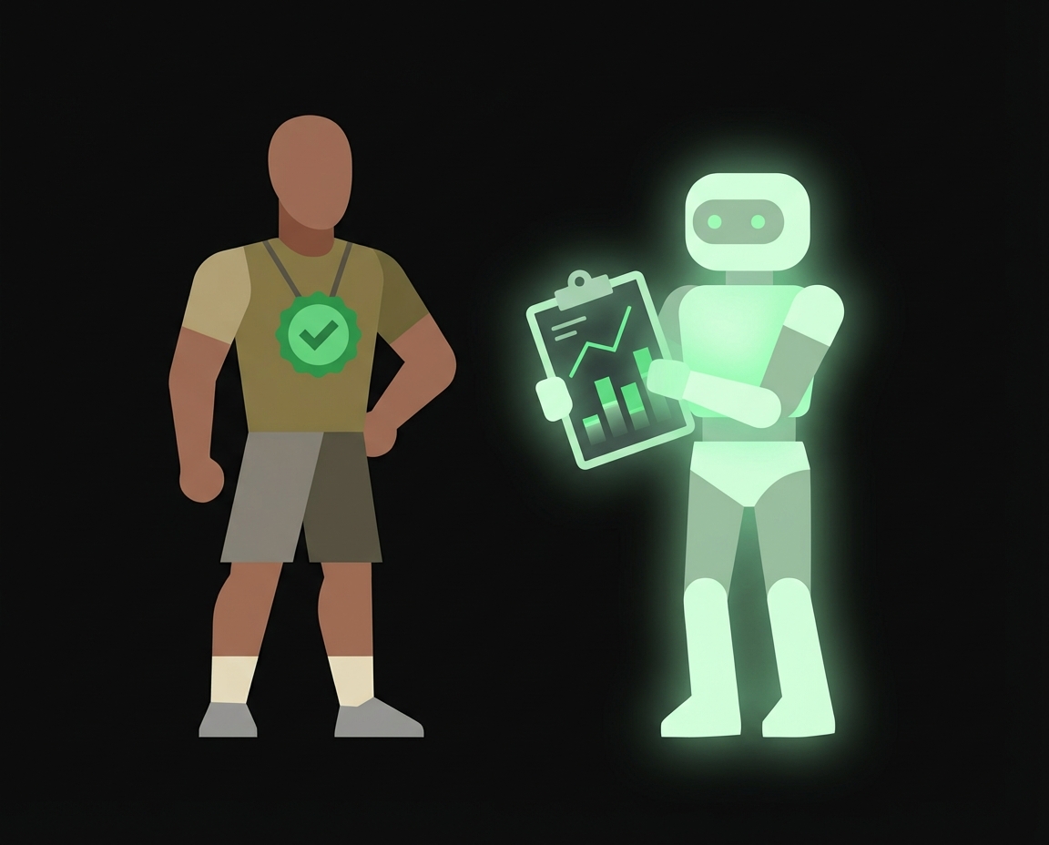 Tu coach arma el plan. La AI lo ajusta cada dia.